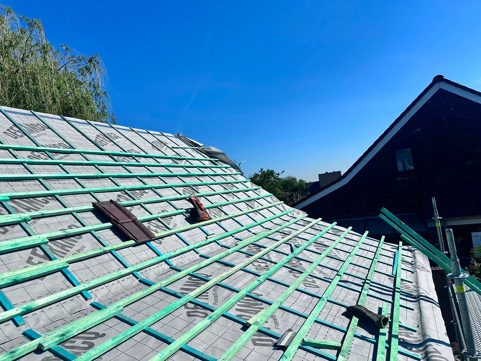 Groene dakramen in constructie