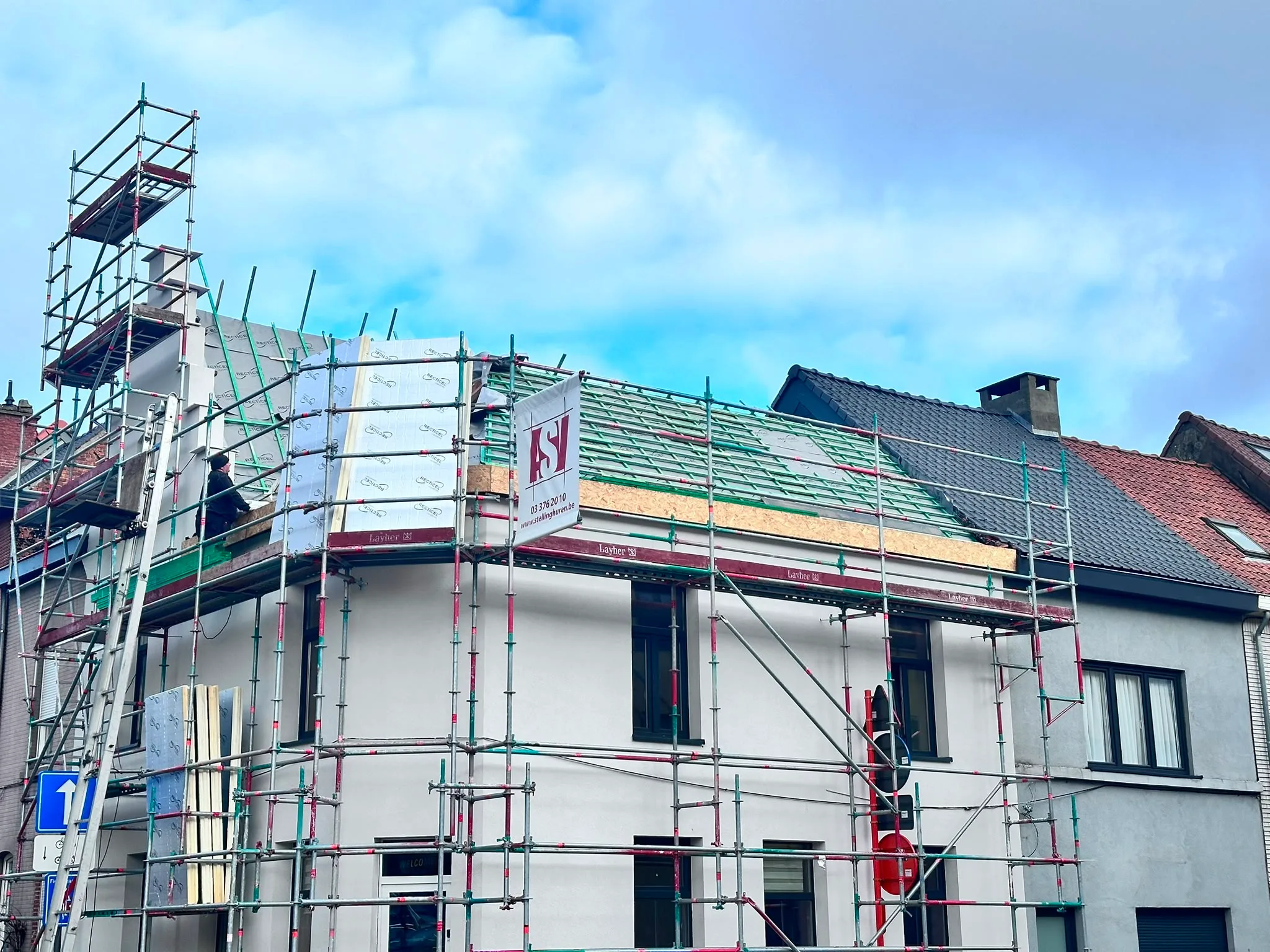Woning met dakrenovatie in uitvoering