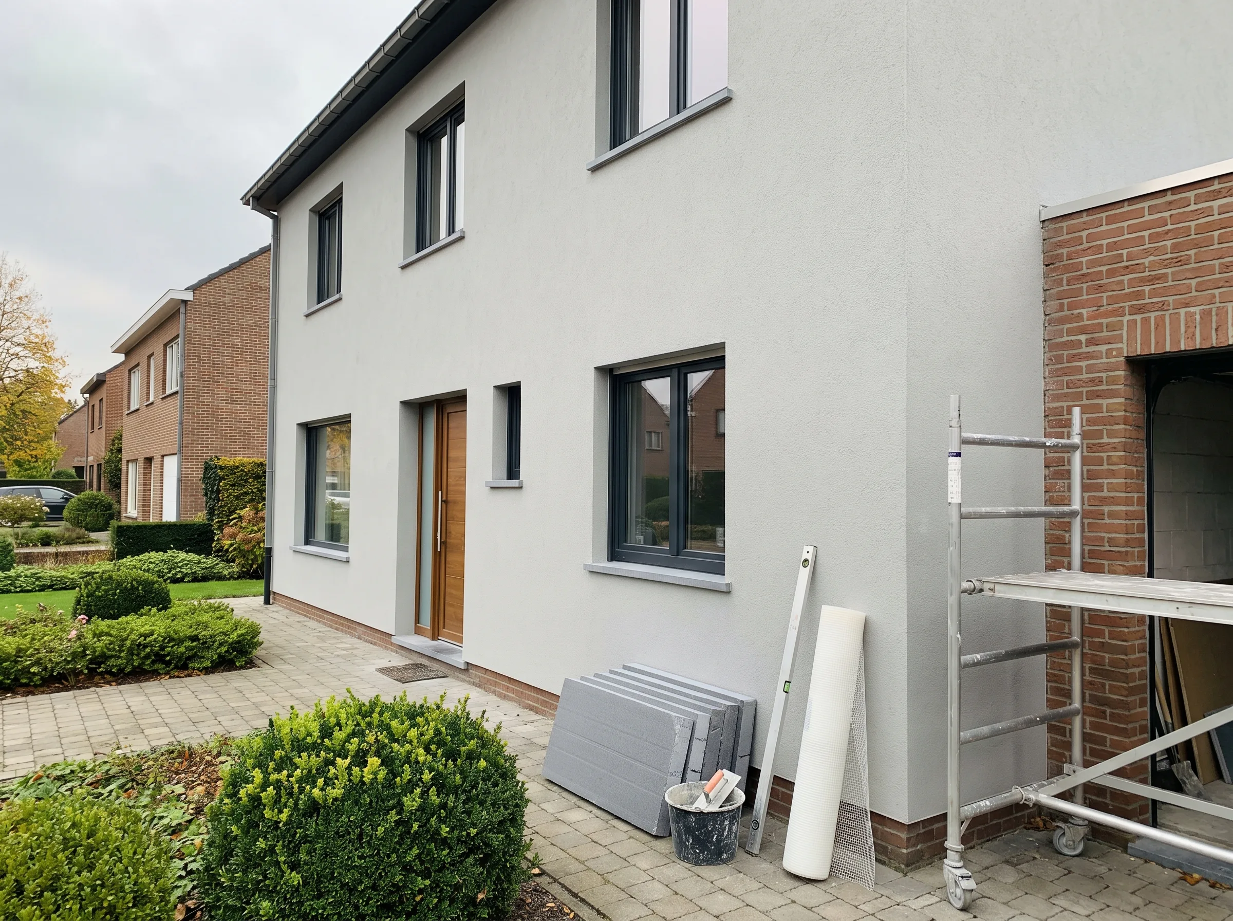 Gevelrenovatie van een moderne woning met een nette afwerking